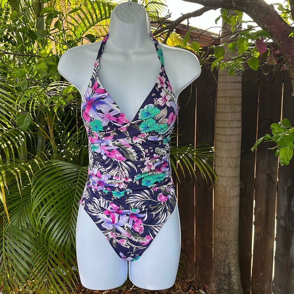 MOONTIDE Swimwear Floral Print 1 Piece size 4